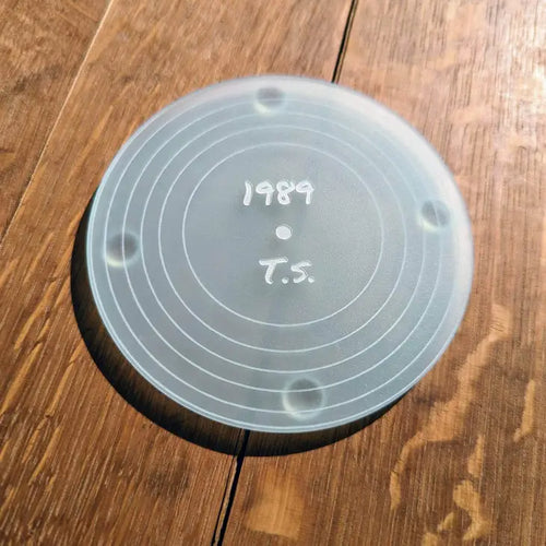 1989 White Taylor Swift Albums Acrylic Coaster - Front & Company: Gift Store