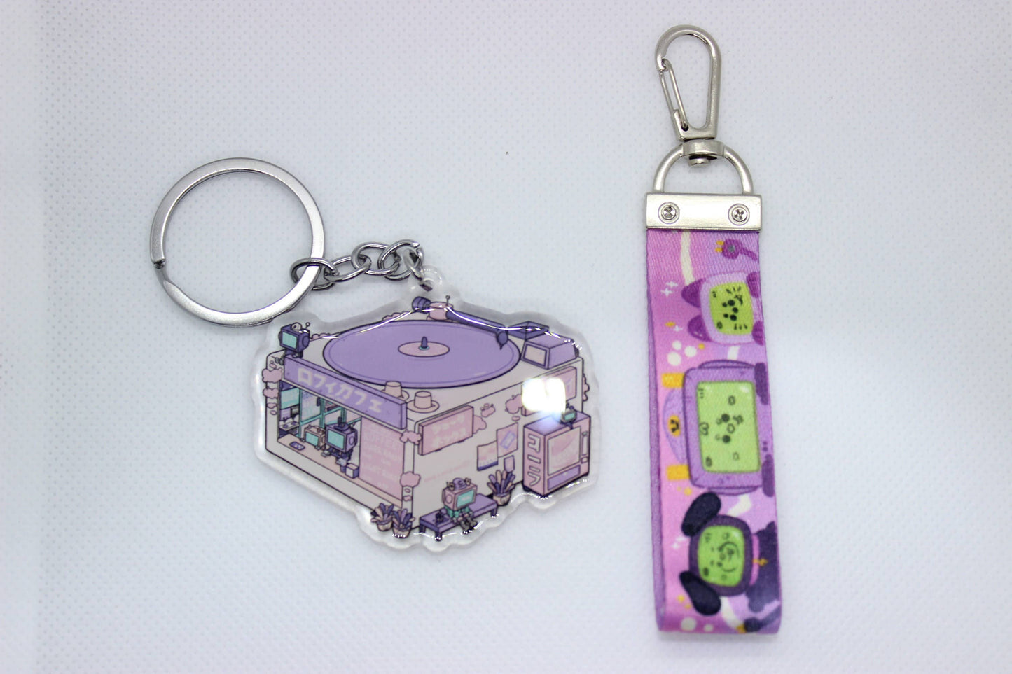 Lofi Cafe Keychain w/ Lanyard