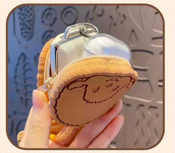 Monchhichi Cookie Mini Pouch Keychain – Cute Coin & AirPods Case