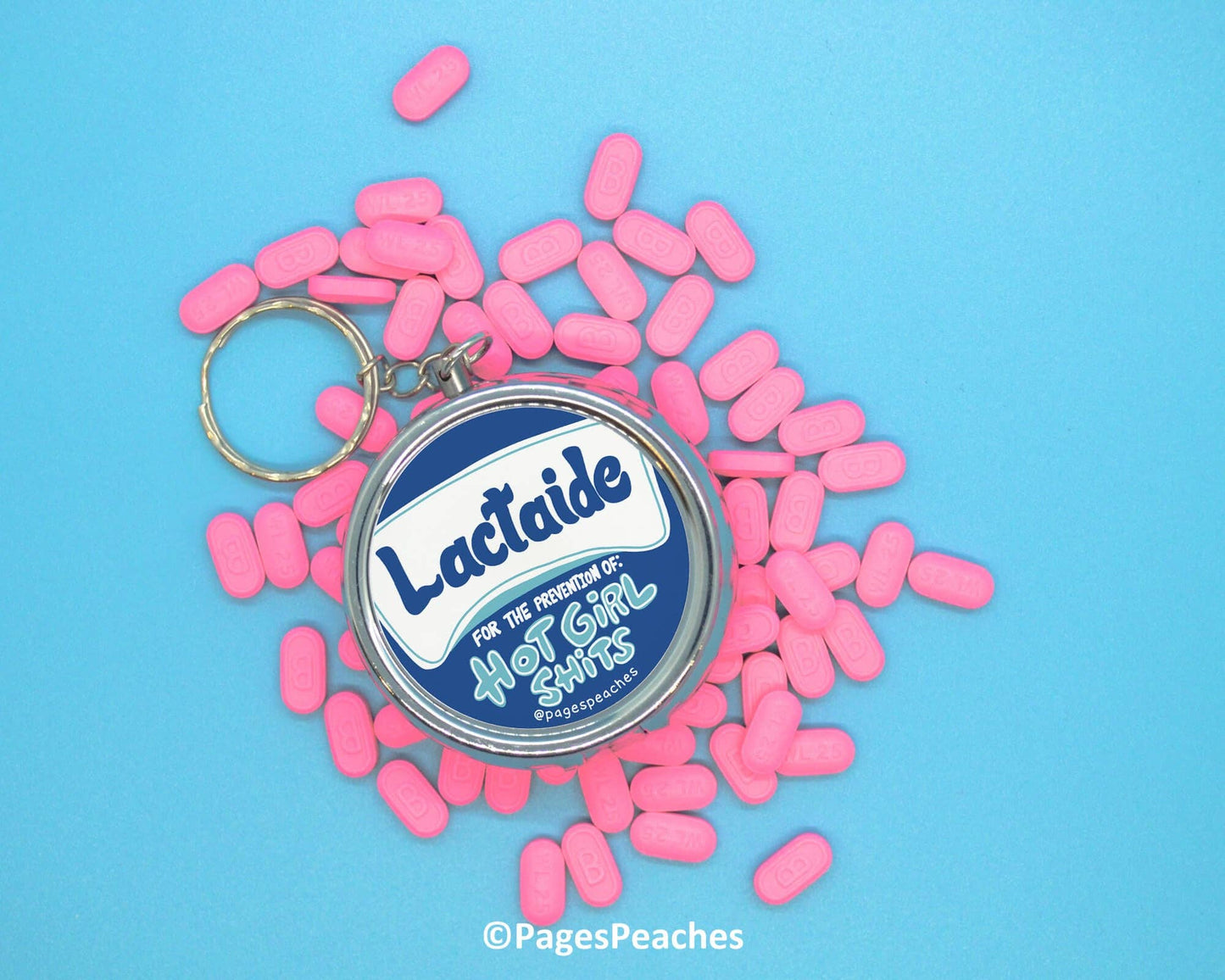 Lactaid Pill Case Keychain Travel Medication Organizer