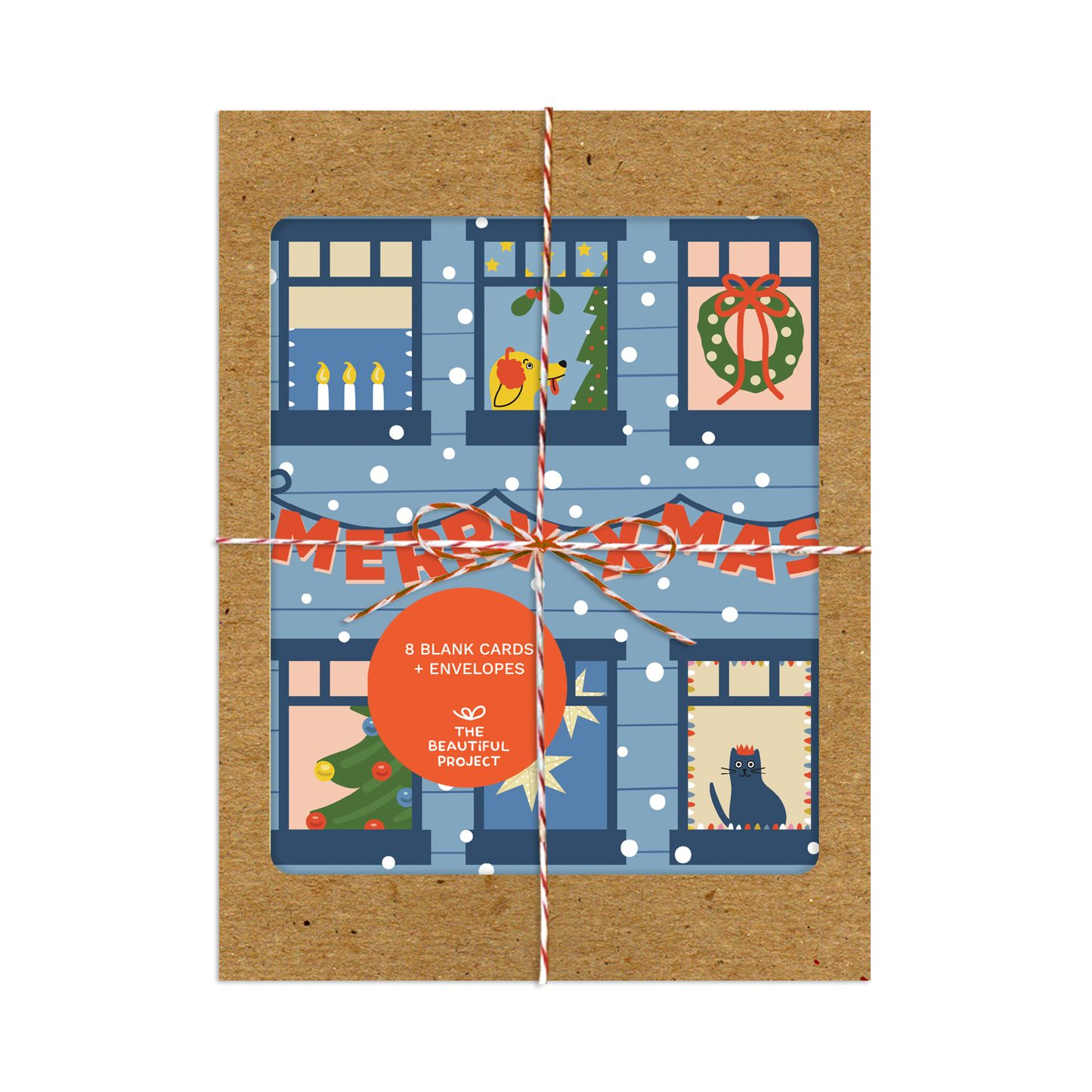 Merry Christmas Holiday Apartment Windows Card