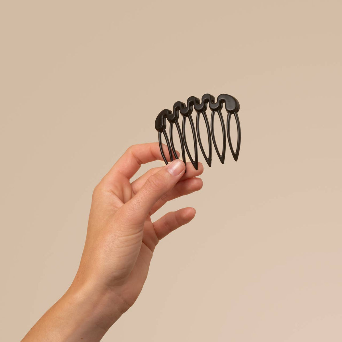 Recycled Plastic French Hair Combs 2pc Set - Black
