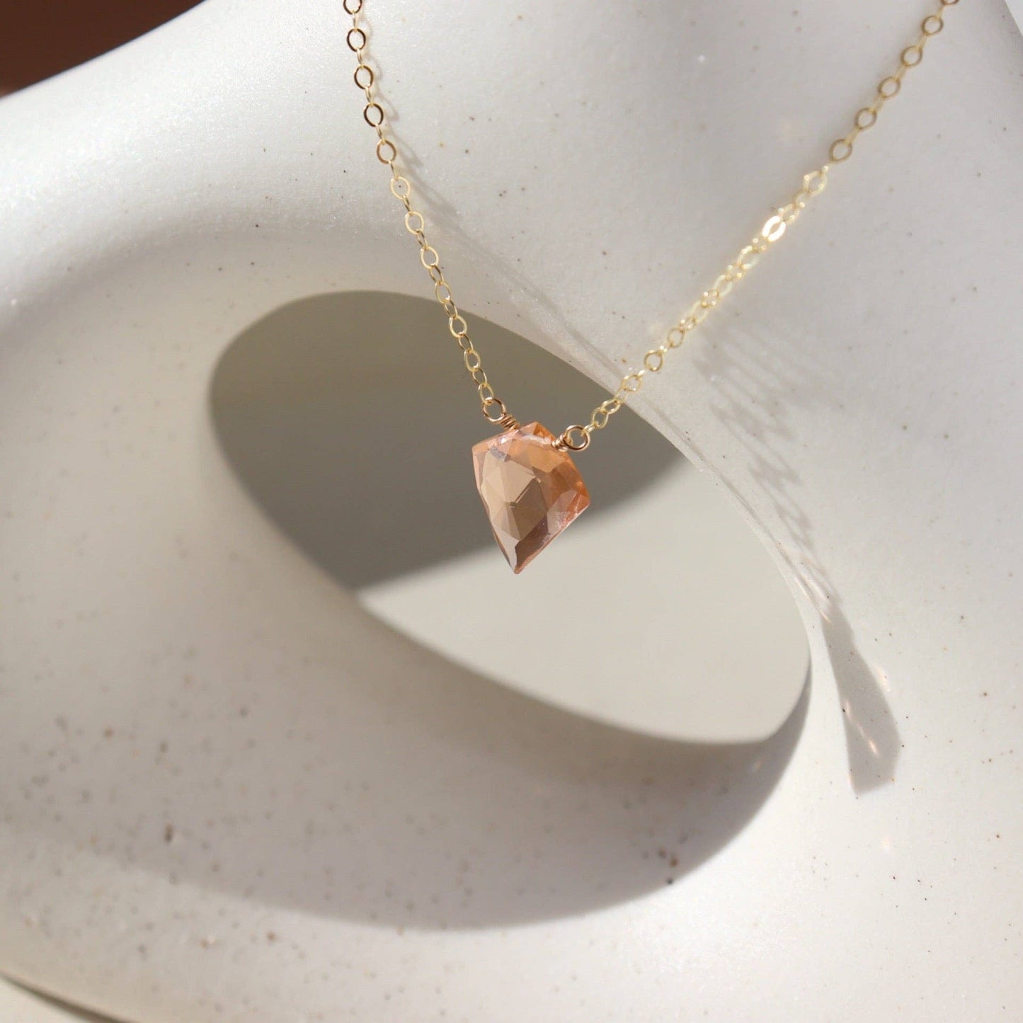 Champagne Quartz Necklace I Valentine's Day Jewelry