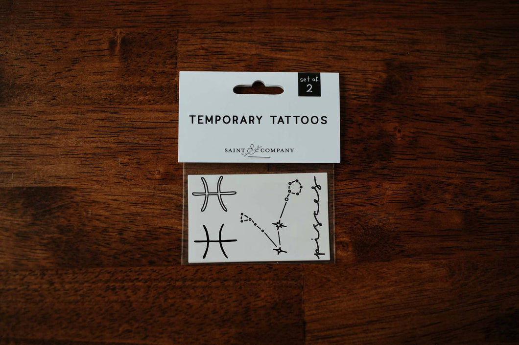 Pisces Temporary Tattoos | The Zodiac Collection