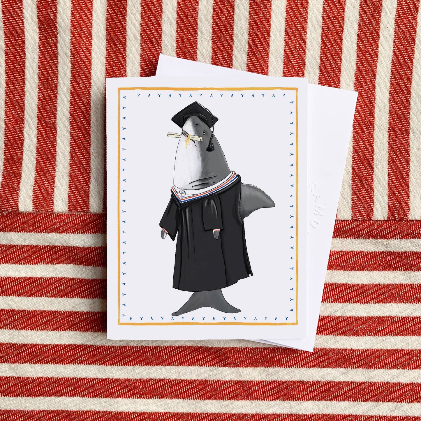 Sharky Grad Greeting Card