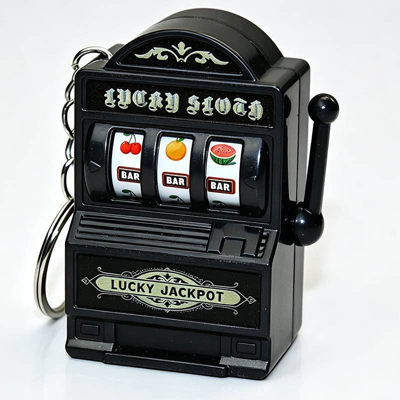 Retro Fruit Slot Machine Keychain