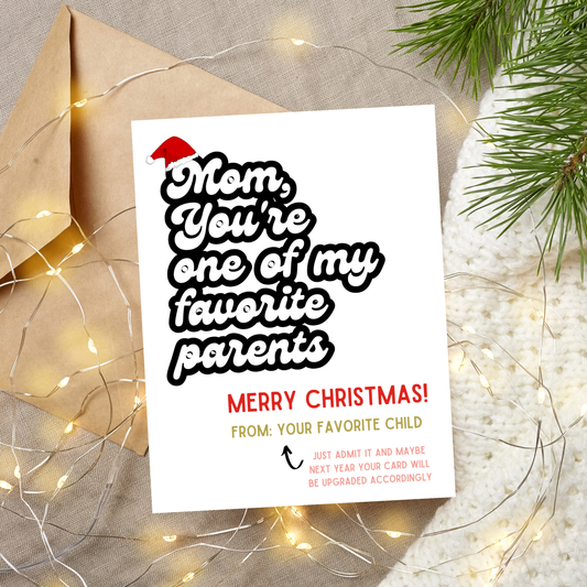 Funny Christmas Card for Mom, Mom Christmas Gift Sassy