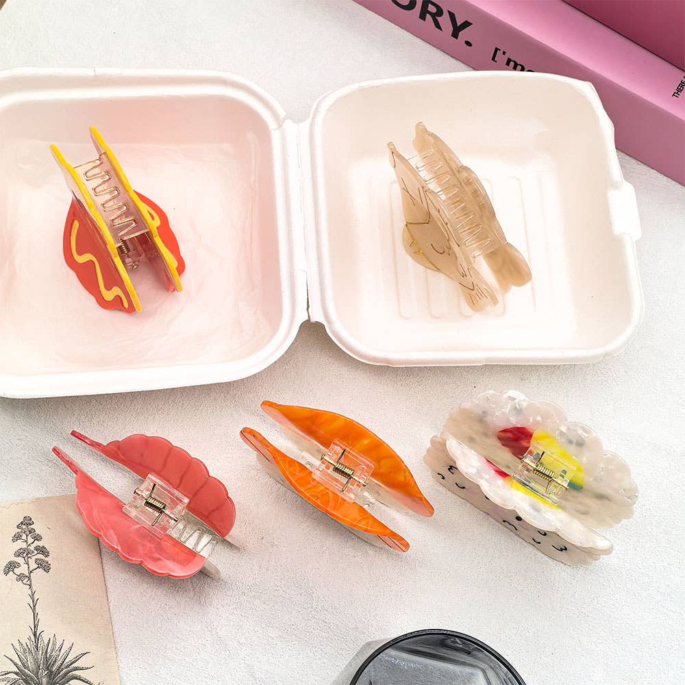 Fun Sushi Series Hair Clip, Octopus Acetate Claw Clip