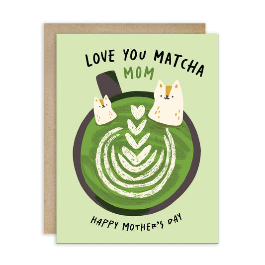 Matcha Mother's Day Card | Love You Japanese Green Tea Cat
