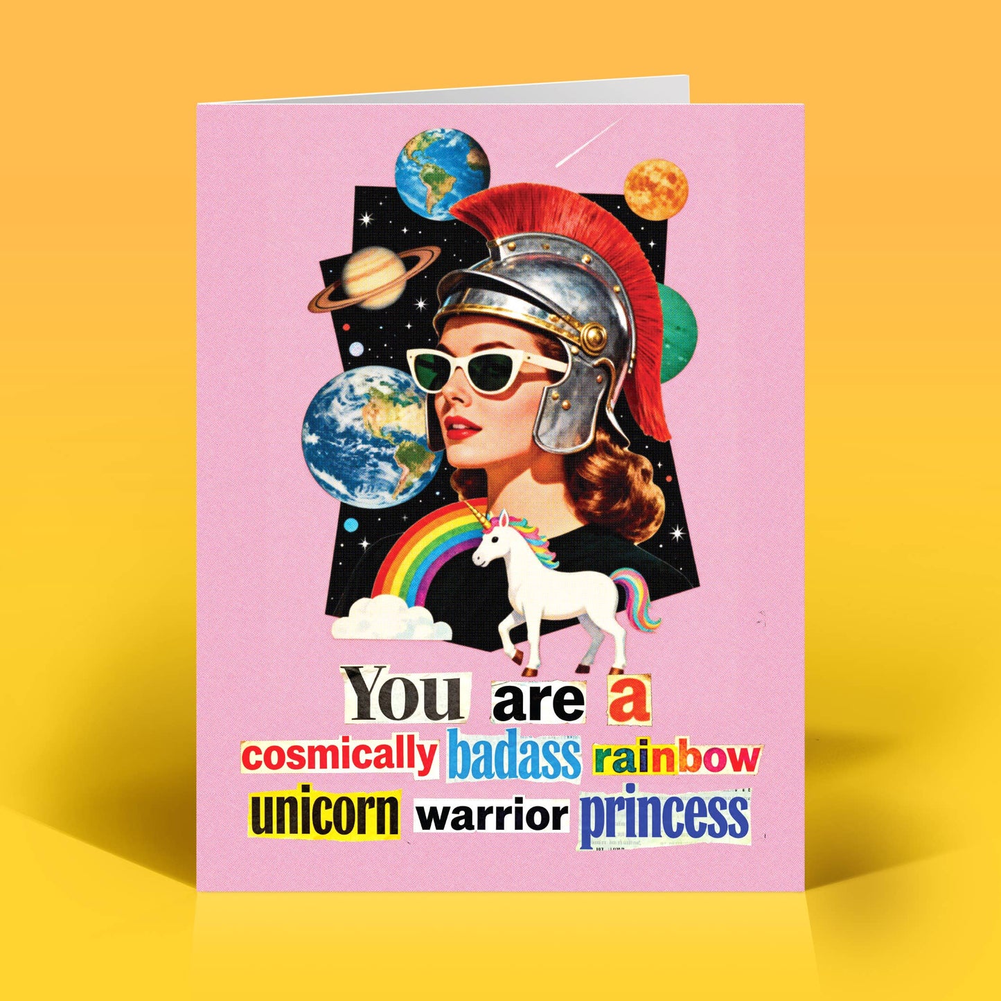 Funny Birthday Card - WARRIOR PRINCESS - Retro Humor