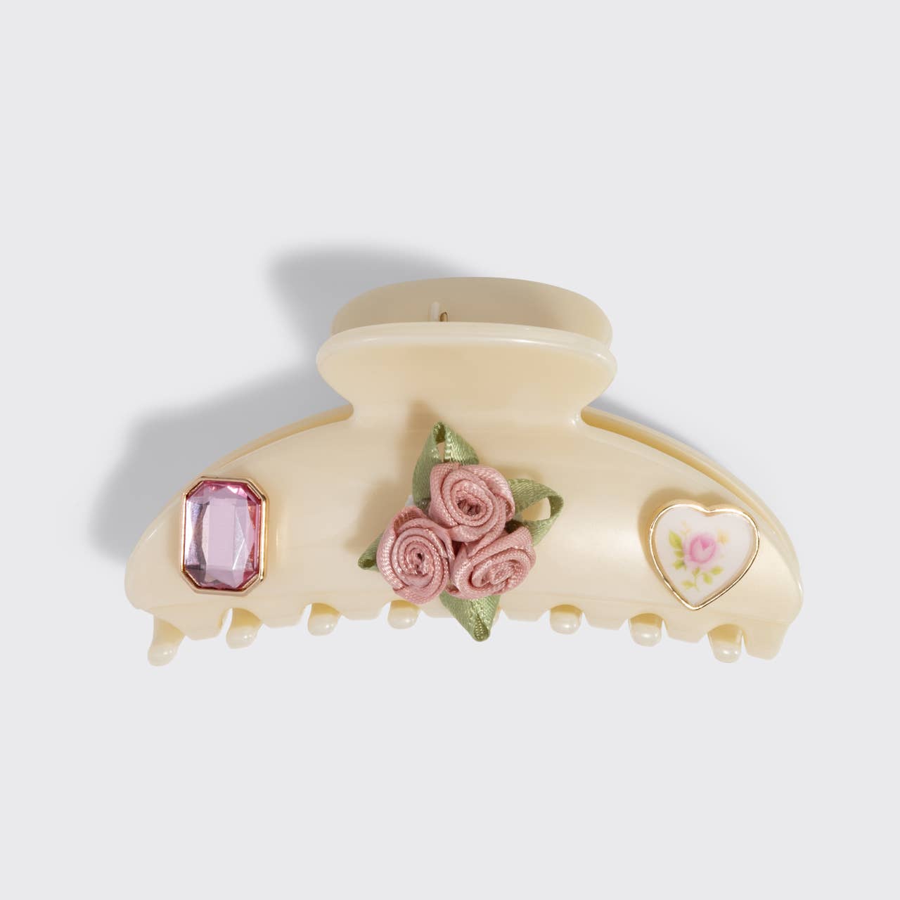 KitschPopCurved Claw Clip 7pc Set Vintage- Pearlized Cream