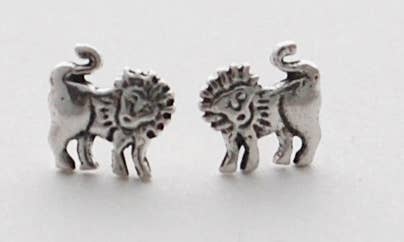 Lion Stud Earrings sterling silver Natural History