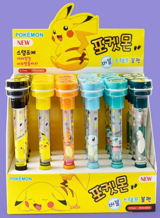 Pokemon Bubble Stamp + Ballpoint Pen + Bubble Wand