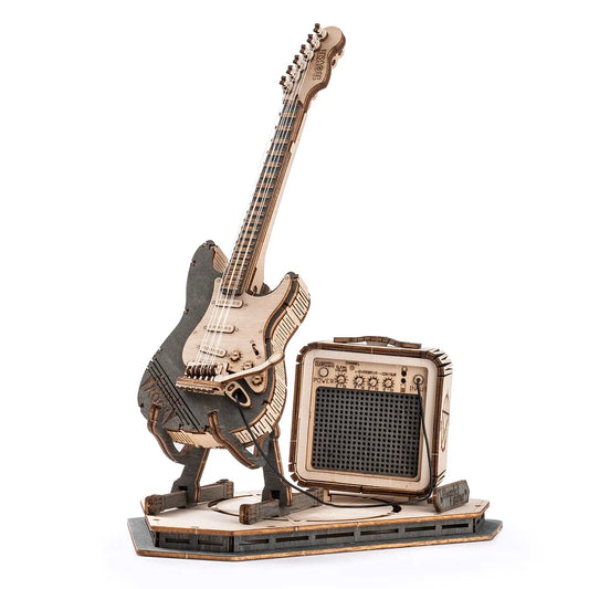 3D Laser Cut Wooden Puzzle: Electric Guitar