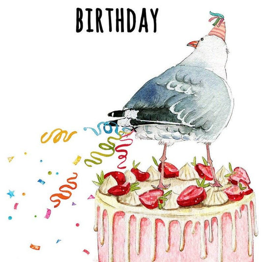 Seagull Fart Cake - Funny Birthday Card