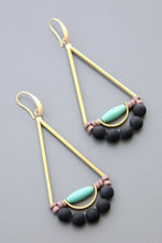 Load image into Gallery viewer, HYLE81 Turquoise and black earrings
