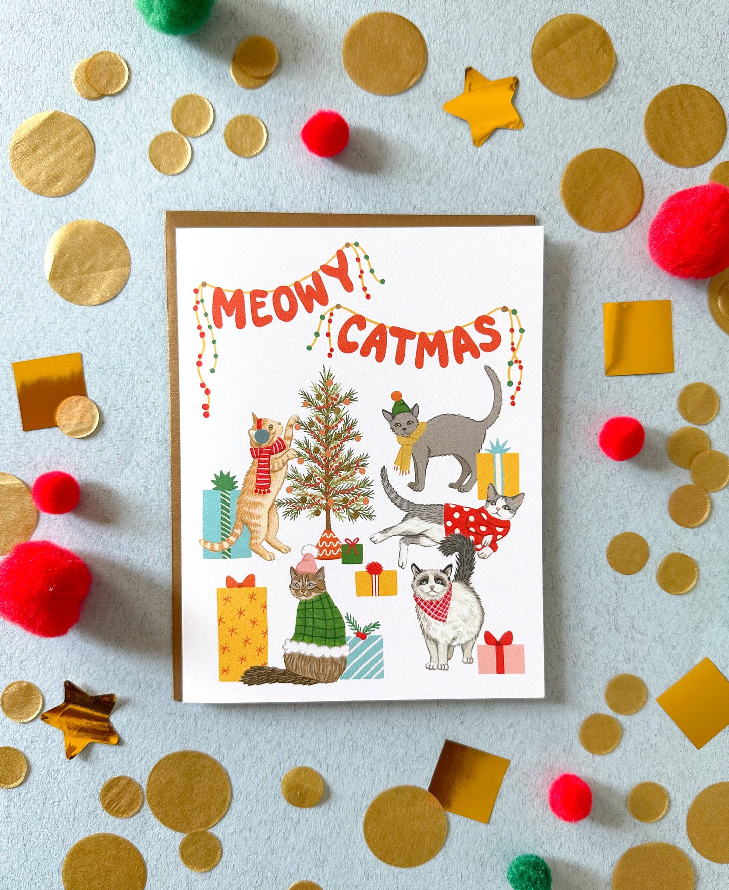 Merry Catmas Christmas Card *Foil Stamped*