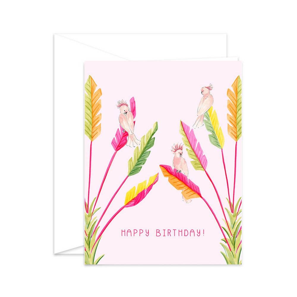 Pink Cockatoo Birthday Card