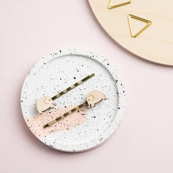 Wooden Elephant Hair Slides