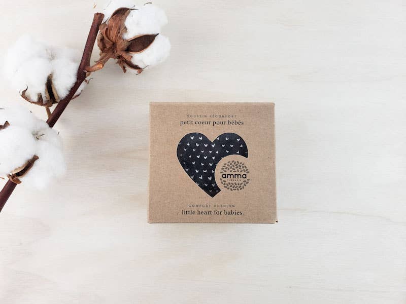 Heart comfort compress for babies in printed cotton