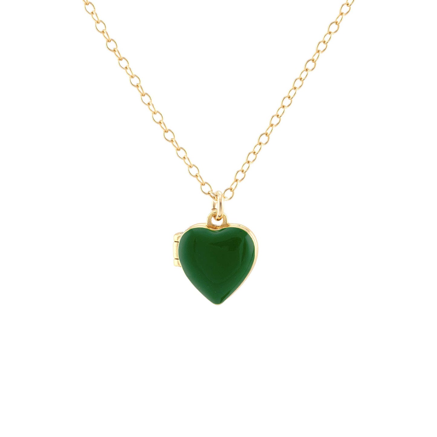 Enamel Heart Locket 18K Gold Vermeil