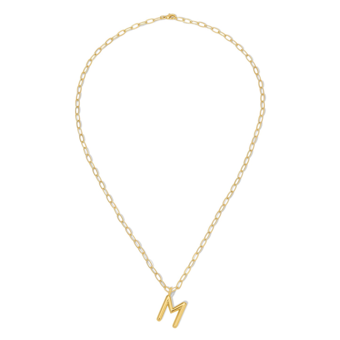 Puffy Letter Initial Necklace