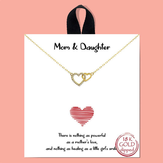 Gold-Dipped Double Heart Pendant Necklace