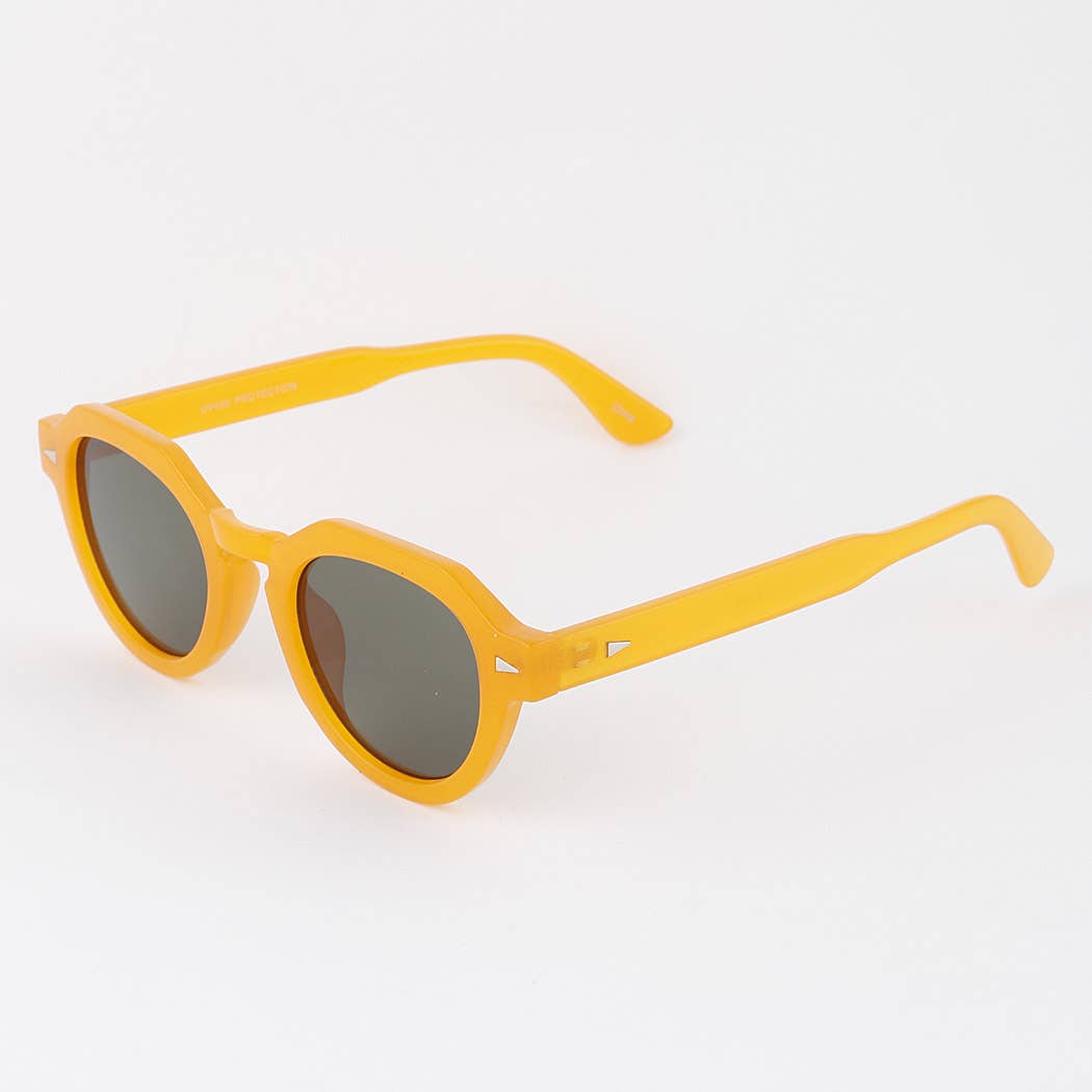 Blocky Tinted Round Sunglasses