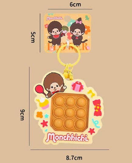 Monchhichi Push Pop Keychain – Sensory Fidget Bag Charm