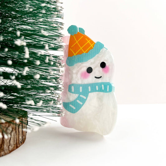 Scarf Snowman Hair Clip, Christmas Claw Hair Clip