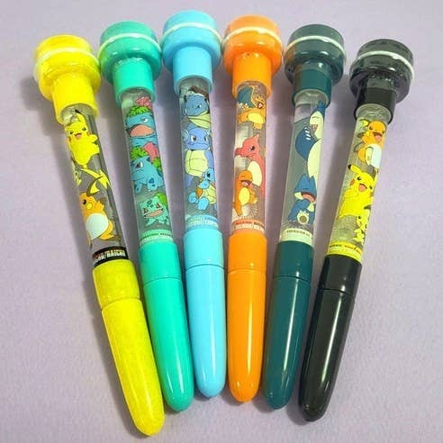 Pokemon Bubble Stamp + Ballpoint Pen + Bubble Wand