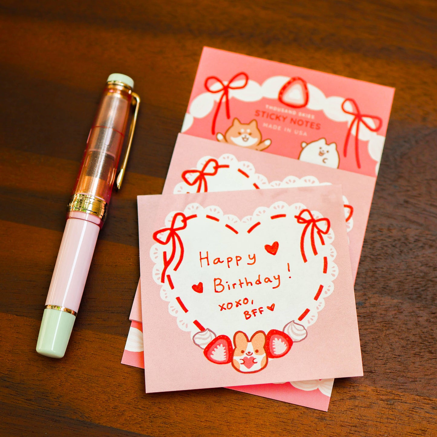 Sticky Notes - Strawberry Cream