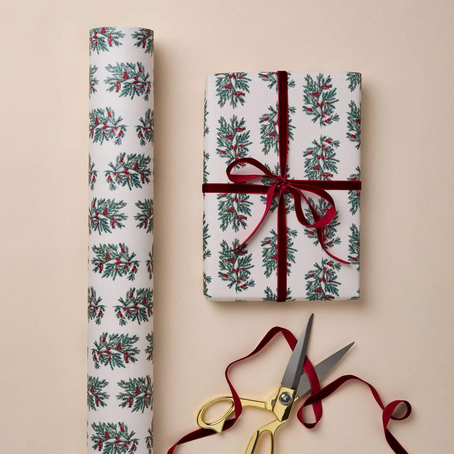 FIR BOTANICAL CHRISTMAS LUXURY HOLIDAY GIFT WRAP