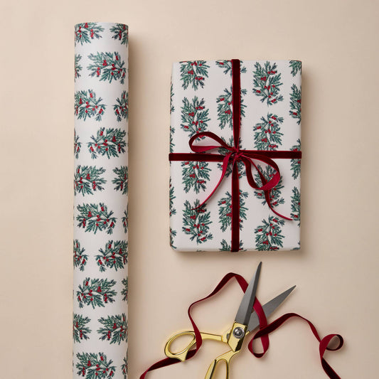 FIR BOTANICAL CHRISTMAS LUXURY HOLIDAY GIFT WRAP