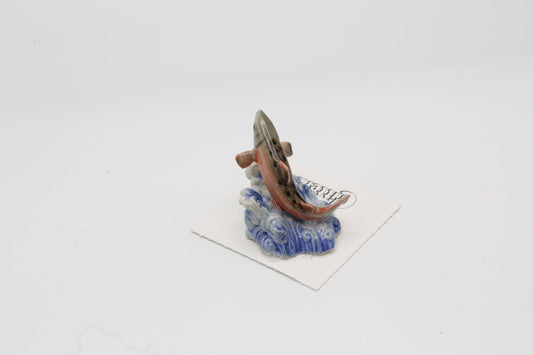Leap Red Salmon Jumping Porcelain Miniature