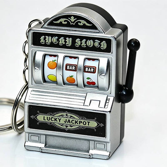 Retro Fruit Slot Machine Keychain
