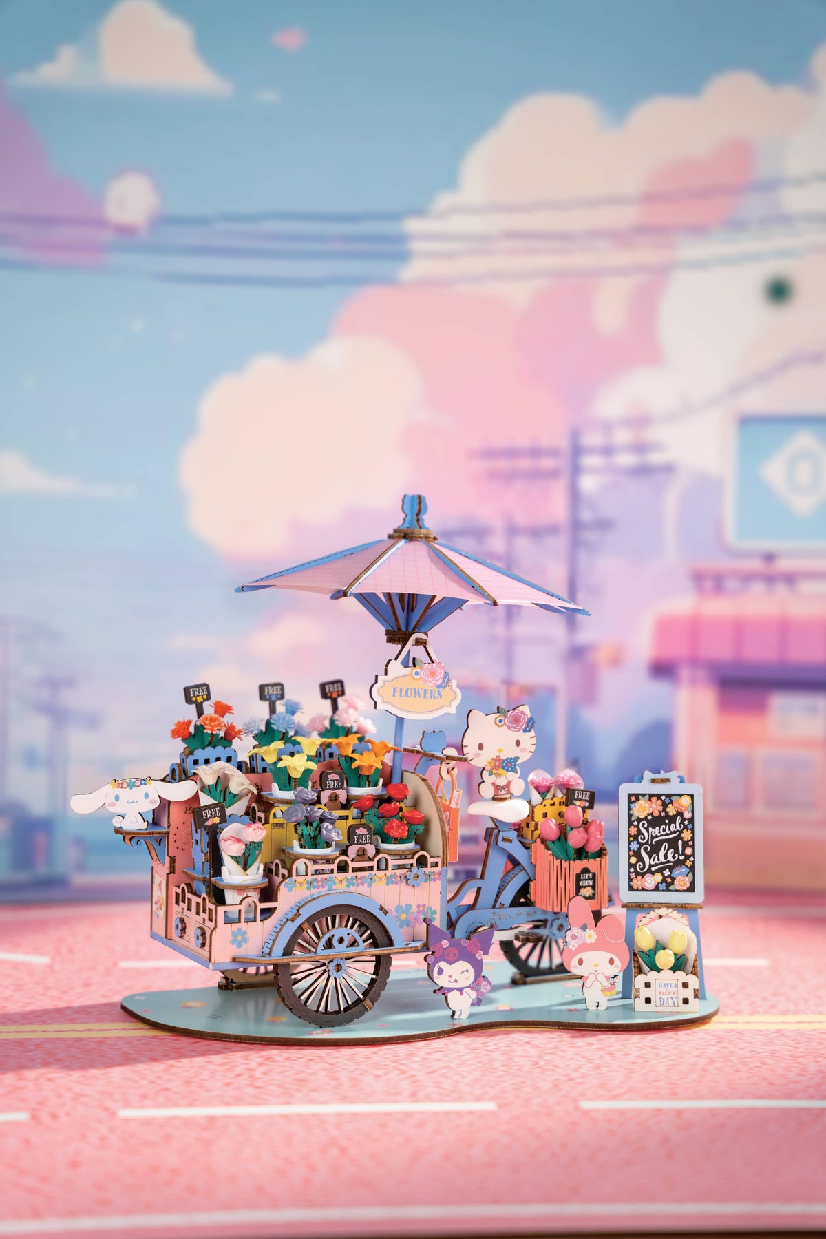 Hello Kitty® and Friends Flower Cart - 3D Wooden Puzzle