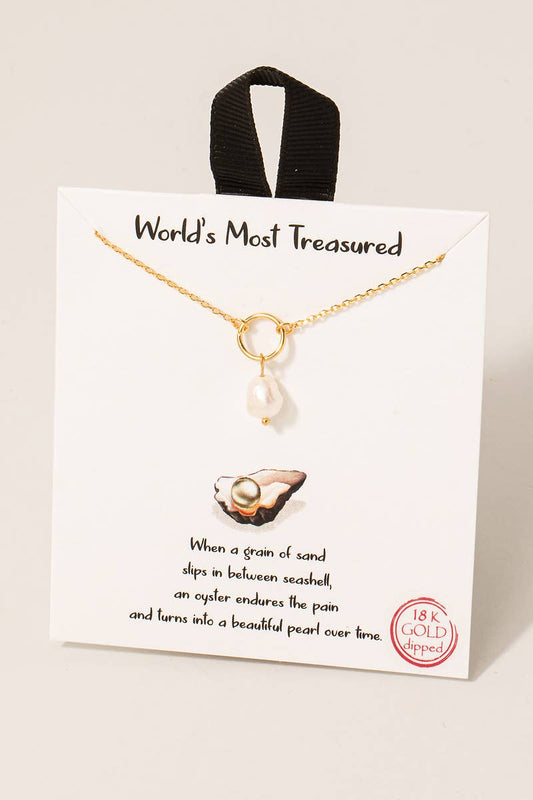 Gold Dipped Pearl Drop Pendant Necklace