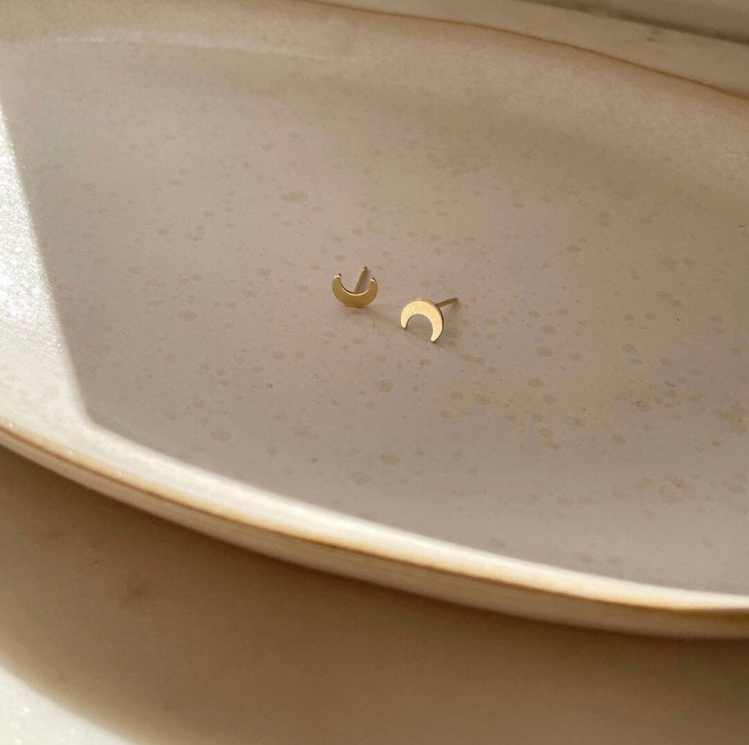 Tiny Moon Studs