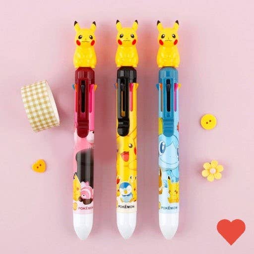 Pokemon Mascot 8-Color Ballpoint Pen Pikachu Topper