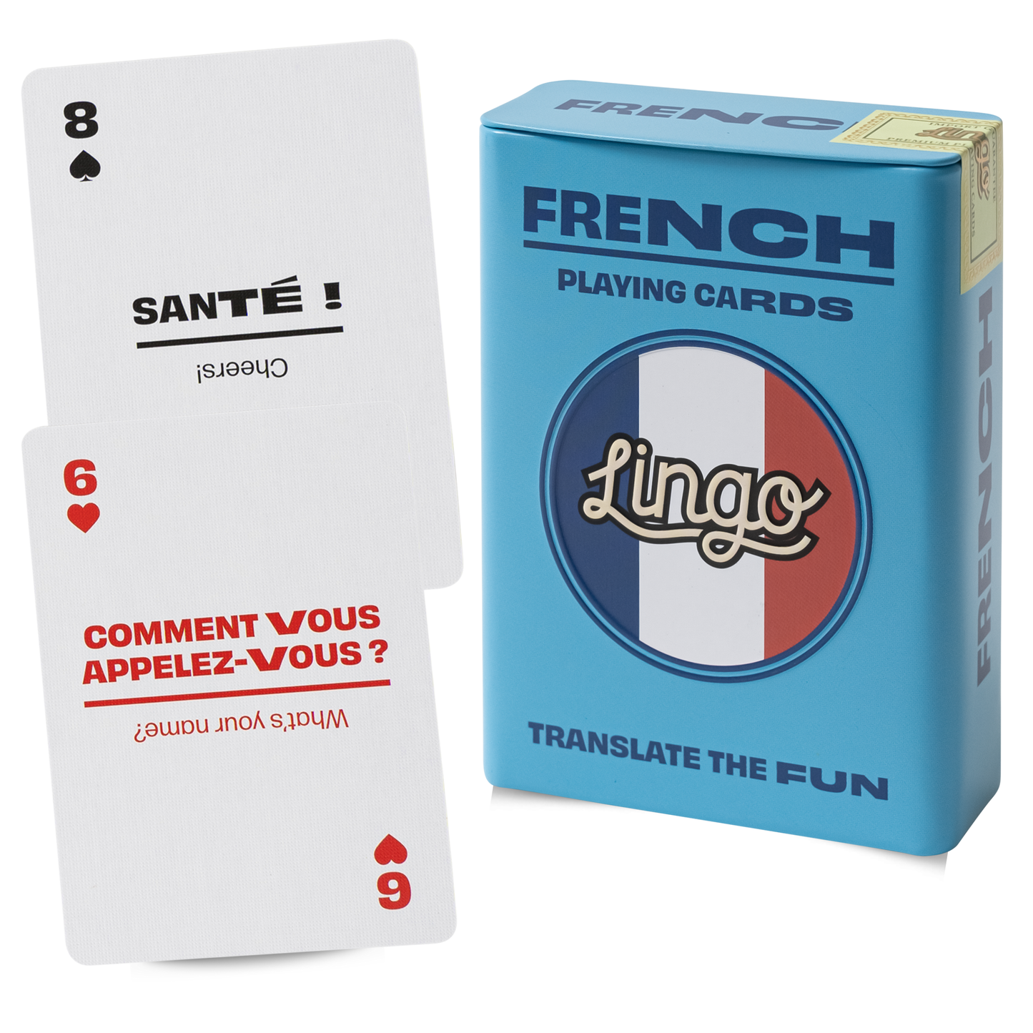 French Travel Playing Cards in Tin Travel Case
