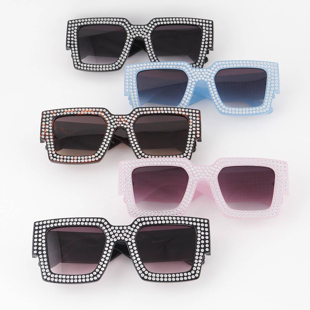 Multi Bejeweled Box Sunglasses
