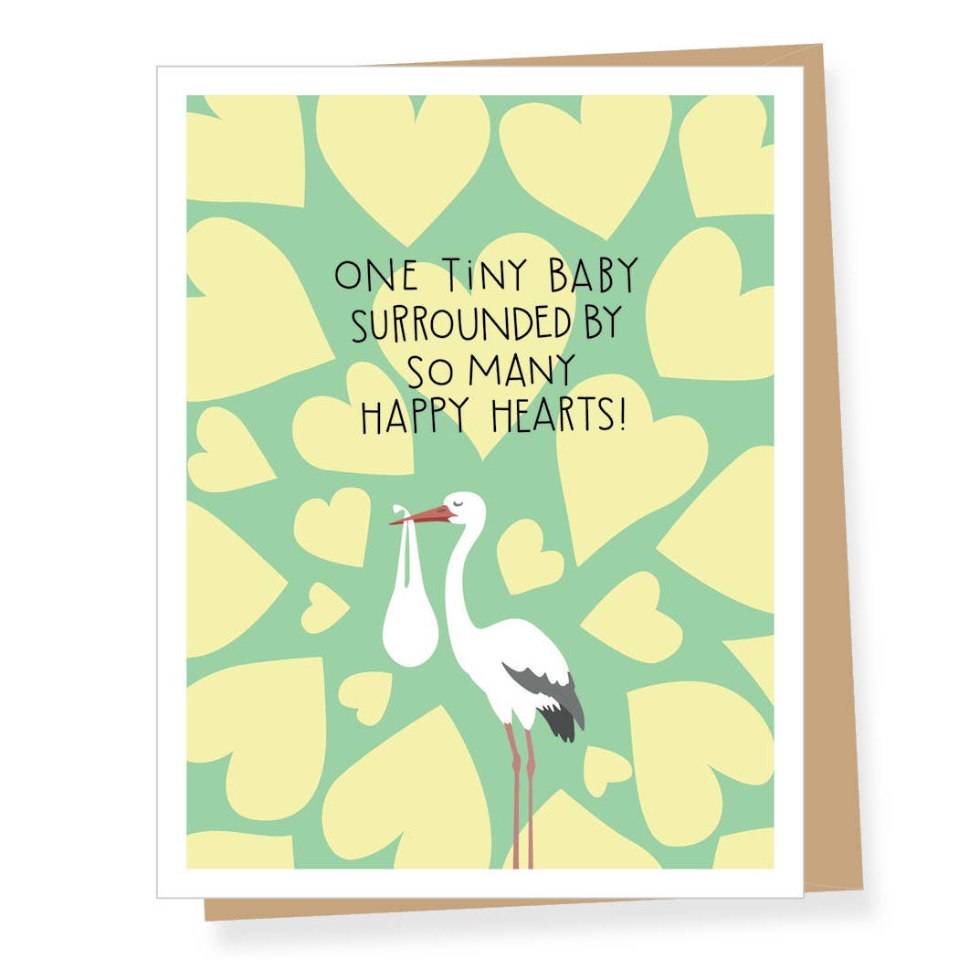 Happy Hearts New Baby Greeting Card
