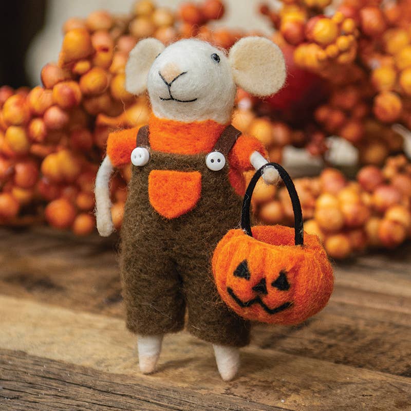 Trick-or-Treat Mouse Felted Ornament