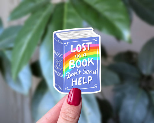 Lost in a Book Sticker, Book Lover Reading Humor