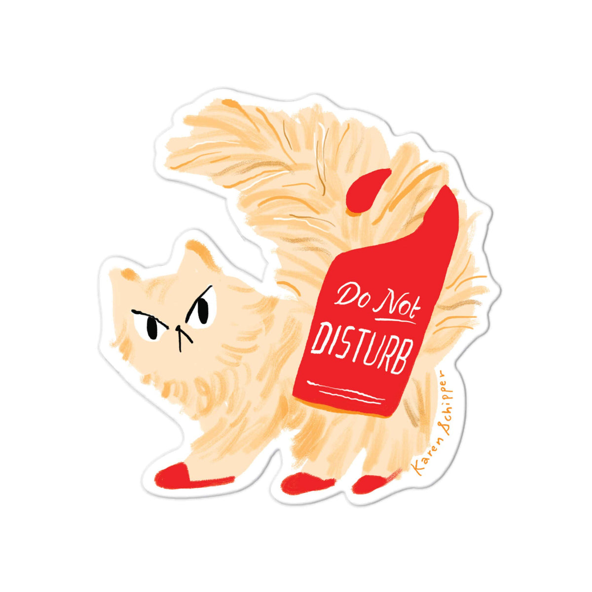 Do not Disturb Cat Sticker - Funny Cat Vinyl Sticker