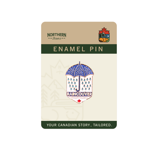 Raincouver Enamel Pin - Vancouver Rain City Lapel Pins, Funny Canada Gift