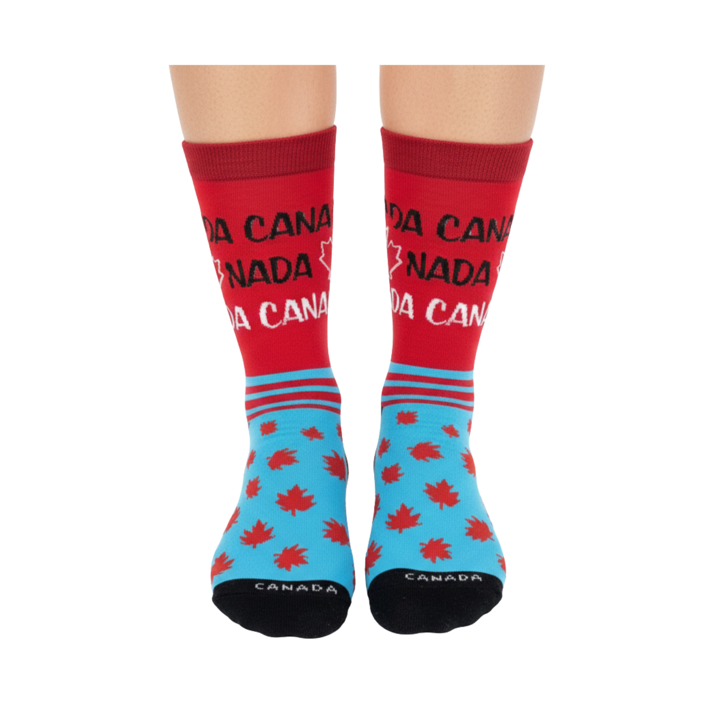 Canada Maple Leaf Crew Socks, Colorful Canadian Flag Graphic Travel Souvenir