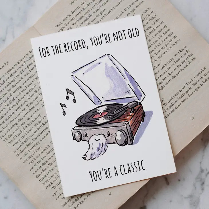 "For the Record" - Music Lover Dad Joke Pun Fathers Day Card