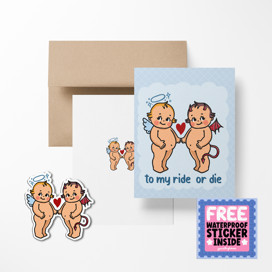 Best Friends For Life Retro Babies Greeting Cards